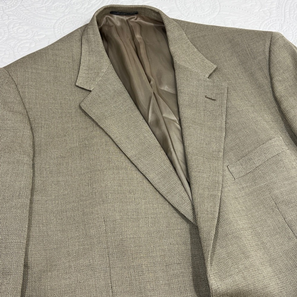 Corneliani Linea Sartoria Barneys Vintage Wool Ramie Blazer Tan Italy Mens‎ 60L
